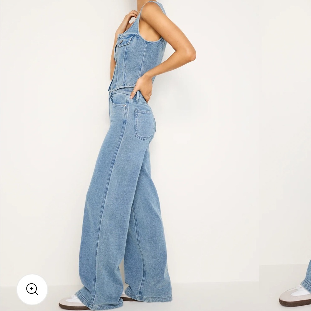 Good Americsn - Women's Blue Wide-Leg Sweatpant Jeanz (6/28) - Picture 3 of 9